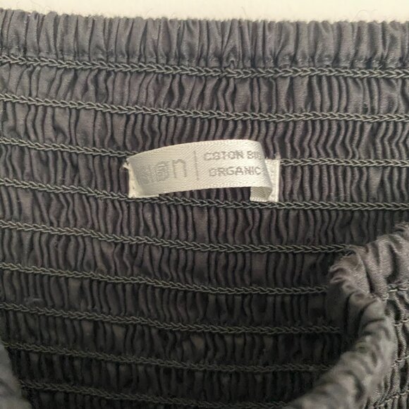 Vision by Simons Black Organic Cotton Puff Sleeve Midi Dress - Picture 5 of 7